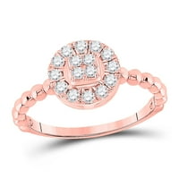 Диамантената сделка 10kt розово злато дамско кръгло диамантен кръг клъстер пръстен cttw