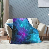 -Дек красиво галактика космическо руно одеяло комфорт топлина мека уютно лесна грижа за леглото одеяло за спалня за хол през целия сезон, подарък, 50 x40