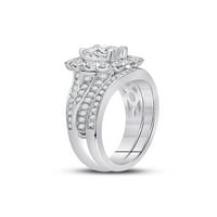 14kt бяло златна възглавница диамантен булчински сватбен пръстен лента 1- cttw