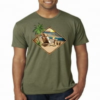 Wild Bobby, Paradise намери плажна охлаждаща поп култура мъжете първокласна тениска, военно зелено, голямо