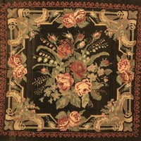 Ahgly Company Indoor Square Medallion Brown French Area Cured, 4 'квадрат
