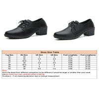 Avamo Women Fau Leather Shoes Comfort Block токчета дантела работна обувка Дами ежедневни лофеми женски антиплъзгащи се плюшени мокасини плюшени облицовани черни 5.5