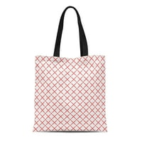 Платно тотална чанта Модел симетрична геометрична червена диагонални ивици Резюме на грил трайна многократна употреба за пазаруване на рамо чанта за хранителни стоки