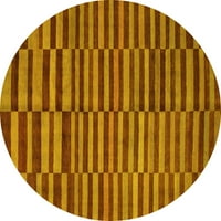 Ahgly Company Indoor Round Abstract Yellow Modern Area Cugs, 8 'Round