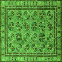 Ahgly Company Indoor Square Oriental Green Традиционни килими, 4 'квадрат