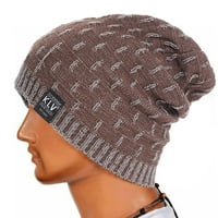 Гувпев мъже жени топла плетене на една кука Зимна вълна плета ски шапка череп шапка шапка - кафе, един размер