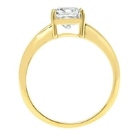 2. CT Brilliant Cushion Cut Synthetic White Sapphire 14K Yellow Gold Politaire Ring SZ 10.5