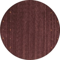 Ahgly Company Indoor Round Abstract Brown Contemporary Area Rugs, 6 'Round