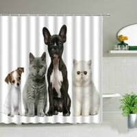 Завеси за душ на животни 3d отпечатан декор за баня водоустойчив полиестер плат Детска завеса за баня миещи се с куки