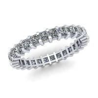 Естествен 2.00ct Princess Cut Diamond Споделено женско юбилейна сватбена лента за вечност пръстен Solid 10K White Gold G-H I1