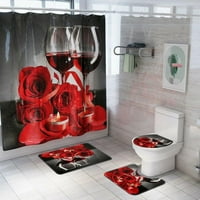 Sweetcandy Valentine Day 3D Digital Printing Poshing Curtain 4 Piece Cet за декорация на домашно хотелско парти