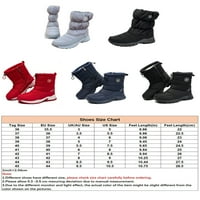 Sanviglor Unise Snow Boots плюшени облицовани зимни ботуши цип Up Waterproof Bootie Winging Comfort Небрежни топли ботуши Леки средни телешки обувки на открито синьо с облицовани 8.5