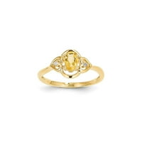 14k жълто злато цицин истински диамантен пръстен