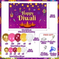 Happy Diwali Party Decoration с балонна арка комплект и честит фон Diwali за Индия Дивали Фестивално парти за възрастни деца Домашна хола Декорация