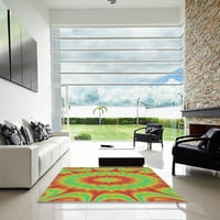Ahgly Company вътрешен правоъгълник с шарени зелени абстрактни килими, 4 '6'