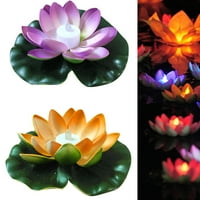Изкуствен лотос цвете LED лек басейн градина езеро плаваща флорална лампа