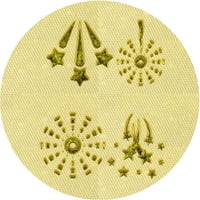 Ahgly Company Indoor Round Peethed Bee Yellow Area Cugs, 8 'Round
