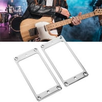 Електрическа рамка за пикап на китара, лъскава покрива стабилна конструкция метална подмяна на калъф за пикап за декорация сребро