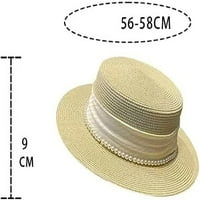 Dabuliu straw sun hat жени широк ръб перла лятна плажна лодка шапка uv защита риболовна шапка